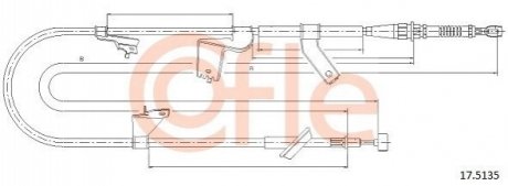 Трос ручника COFLE 17.5135 (фото 1)