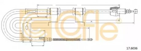 Трос ручного тормоза COFLE 176036