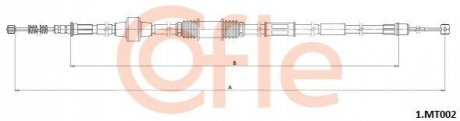 Трос стояночного гальма задній правий COFLE 1MT002