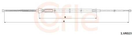 Трос ручных тормозов Лив/Прав (1658мм/960мм)(барабан) VW Polo 2013- COFLE 1.VK023