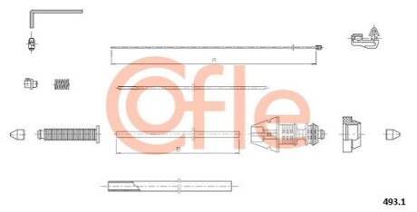 Трос акселератора COFLE 493.1 (фото 1)