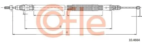 Трос ручного гальма (задній) (R) Citroen C4 Picasso 06- (959/770mm) COFLE 92104664