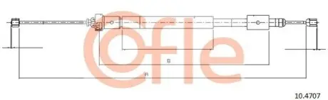 Трос ручника (задній) (R) Citroen Berlingo 96- (1850/1510mm) COFLE 92104707