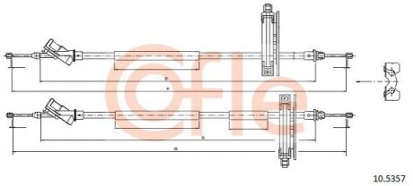 Трос ручного тормоза COFLE 92105357