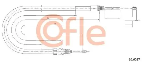 Трос ручника Peugeot 207/208/2008/Citroen C3 06- (1910/1103mm) COFLE 92106037