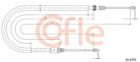 Трос ручного тормоза COFLE 92106793