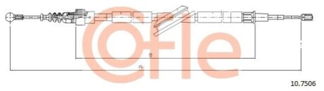 Трос ручника (задний) Audi A3/Skoda Octavia/VW Golf 96-10 (1723/1090mm) COFLE 92107506 (фото 1)