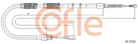 Трос ручника (задній) Audi A4 00-09 (1736/1572mm) COFLE 92107535