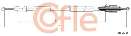 Трос ручника Porsche Cayenne/VW Touareg 2.5-6.0 02-10 (1750 мм) COFLE 92107630