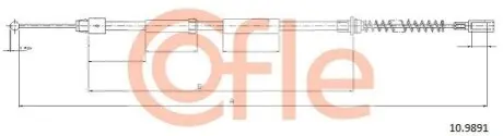 Трос ручника (задній) VW Crafter 06-16 (1394/1065mm) COFLE 92109891