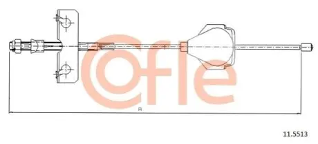 Фото 1 — Трос ручного гальма COFLE (92115513) Фото Трос ручного гальма COFLE (92115513) зображення 1