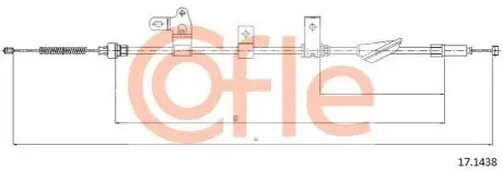 Фото 1 — Трос ручника (задній) (L) Toyota Corolla 1.6/1.8 16V/2.0/2.2 D4d 01-09 (1927mm) COFLE (92171438) Фото Трос ручника (задній) (L) Toyota Corolla 1.6/1.8 16V/2.0/2.2 D4d 01-09 (1927mm) COFLE (92171438) зображення 1