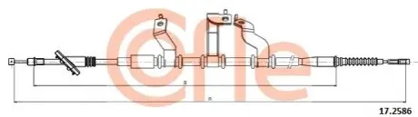 Трос ручника (задній) (R) Hyundai Tucson 2.0/2.0D 04- (1800mm) COFLE 92172586