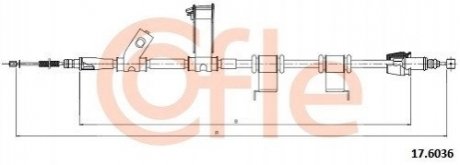 Трос ручного тормоза COFLE 92176036