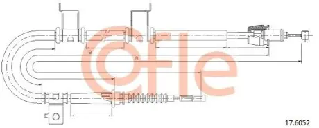 Трос ручника (L) Kia Ceed 06-12 (1673mm) COFLE 92176052