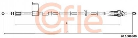 Трос ручного тормоза COFLE 9220160B500
