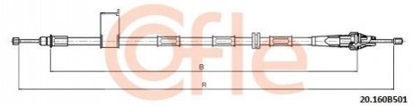 Трос ручного тормоза COFLE 9220160B501