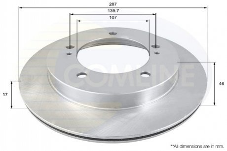 - Диск гальмівний вентильований COMLINE ADC0907V (фото 1)