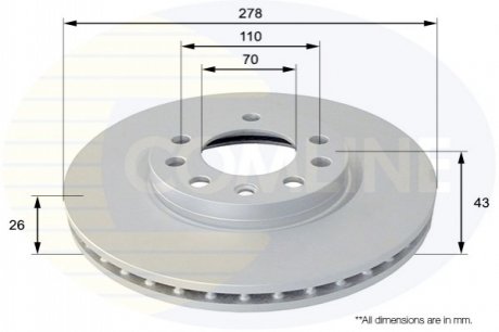 Тормозной диск COMLINE ADC1139V (фото 1)