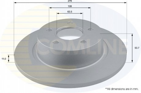 - Диск гальмівний з покриттям COMLINE ADC1226