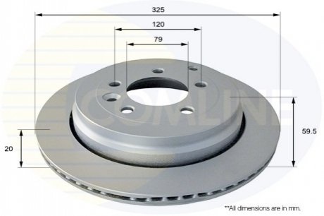 - Диск тормозной вентилируемый с покрытием COMLINE ADC1325V (фото 1)