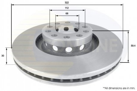 - Диск тормозной вентилируемый с покрытием COMLINE ADC1435V