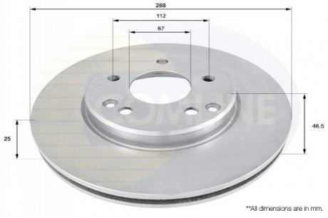 Тормозной диск COMLINE ADC1603V (фото 1)
