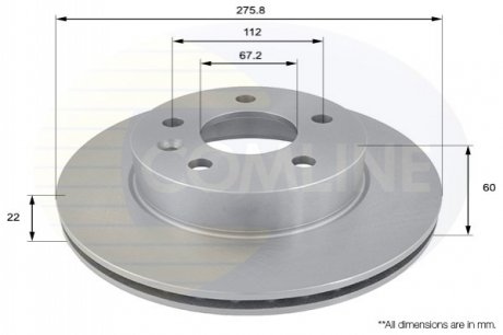 Гальмівні диски COMLINE ADC1608V (фото 1)