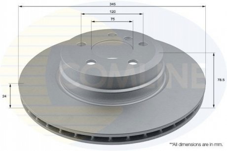 - Диск тормозной вентилируемый с покрытием COMLINE ADC1757V (фото 1)