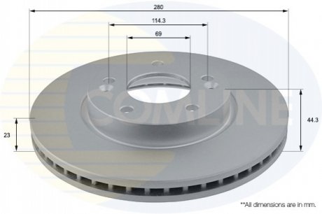 - Диск тормозной вентилируемый с покрытием COMLINE ADC2416V