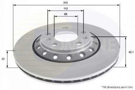 Гальмівний диск COMLINE ADC2609V (фото 1)