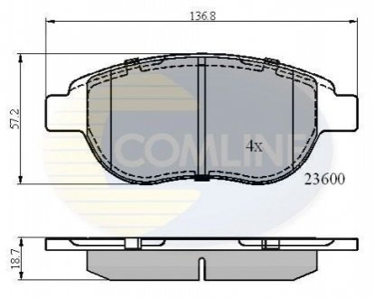 Гальмівні колодки, дискове гальмо (набір) COMLINE CBP01038