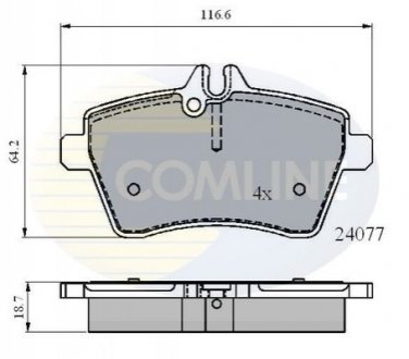 Тормозные колодки, дисковый тормоз.) COMLINE CBP01592