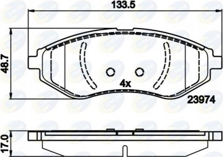 Комплект тормозных колодок, дисковый тормоз COMLINE CBP01598 (фото 1)