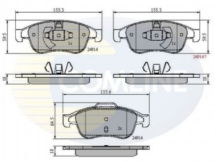 Тормозные колодки, дисковый тормоз.) COMLINE CBP01677