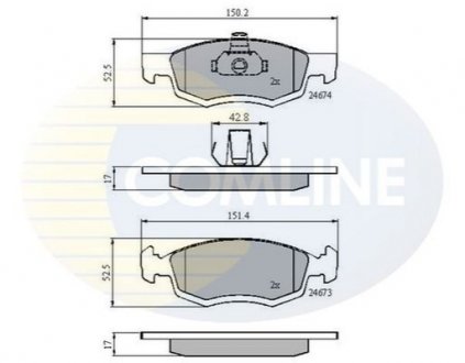 Тормозные колодки, дисковый тормоз.) COMLINE CBP01791 (фото 1)