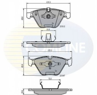 Тормозные колодки, дисковый тормоз.) COMLINE CBP02033