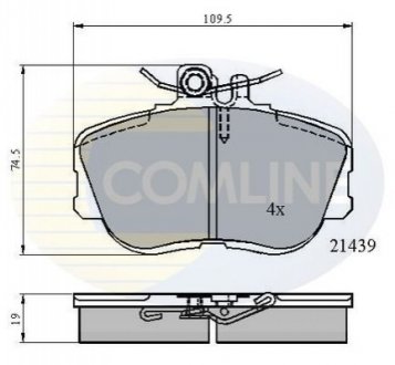 Гальмівні колодки, дискове гальмо (набір) COMLINE CBP0503