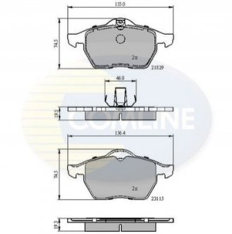 - Тормозные колодки для дисков COMLINE CBP0749 (фото 1)