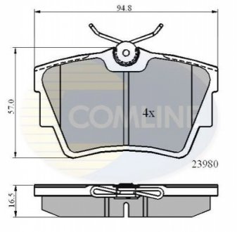 Гальмівні колодки, дискове гальмо (набір) COMLINE CBP0874