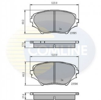 Комплект тормозных колодок, дисковый тормоз COMLINE CBP0944 (фото 1)