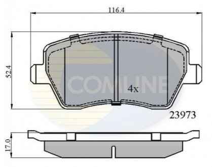 Гальмівні колодки, дискове гальмо (набір) COMLINE CBP0984 (фото 1)