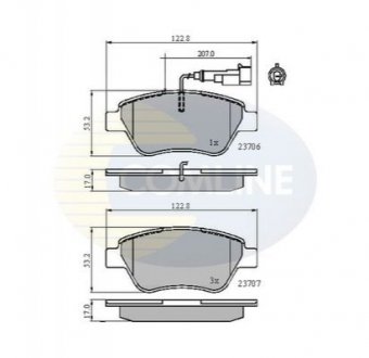 - Тормозные колодки для дисков COMLINE CBP11702