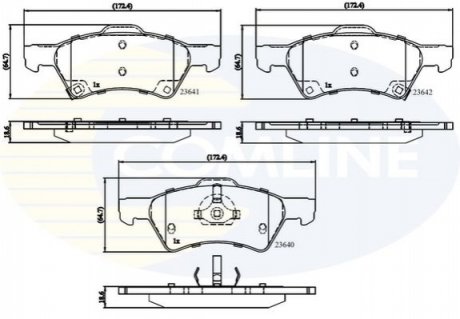 - Тормозные колодки для дисков COMLINE CBP31163 (фото 1)