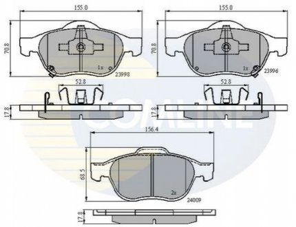 Гальмівні колодки COMLINE CBP31249