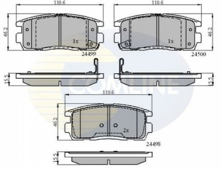 Гальмівні колодки, дискове гальмо (набір) COMLINE CBP31580