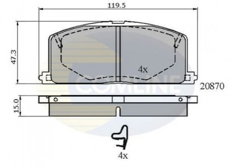 - Тормозные колодки для дисков COMLINE CBP3163