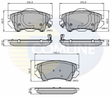 Гальмівні колодки, дискове гальмо (набір) COMLINE CBP31680