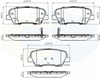 - Гальмівні колодки до дисків COMLINE CBP36009 (фото 1)