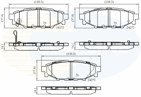 Комплект тормозных колодок, дисковый тормоз COMLINE CBP36052